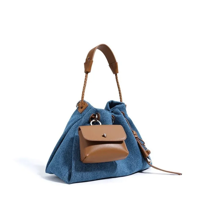 JIAERDI High Street Denim Bucket Bag Purse Women Retro Handle Luxury Design Casual Crossbody Bags Female Retro Messenger Bag Y2k view 2