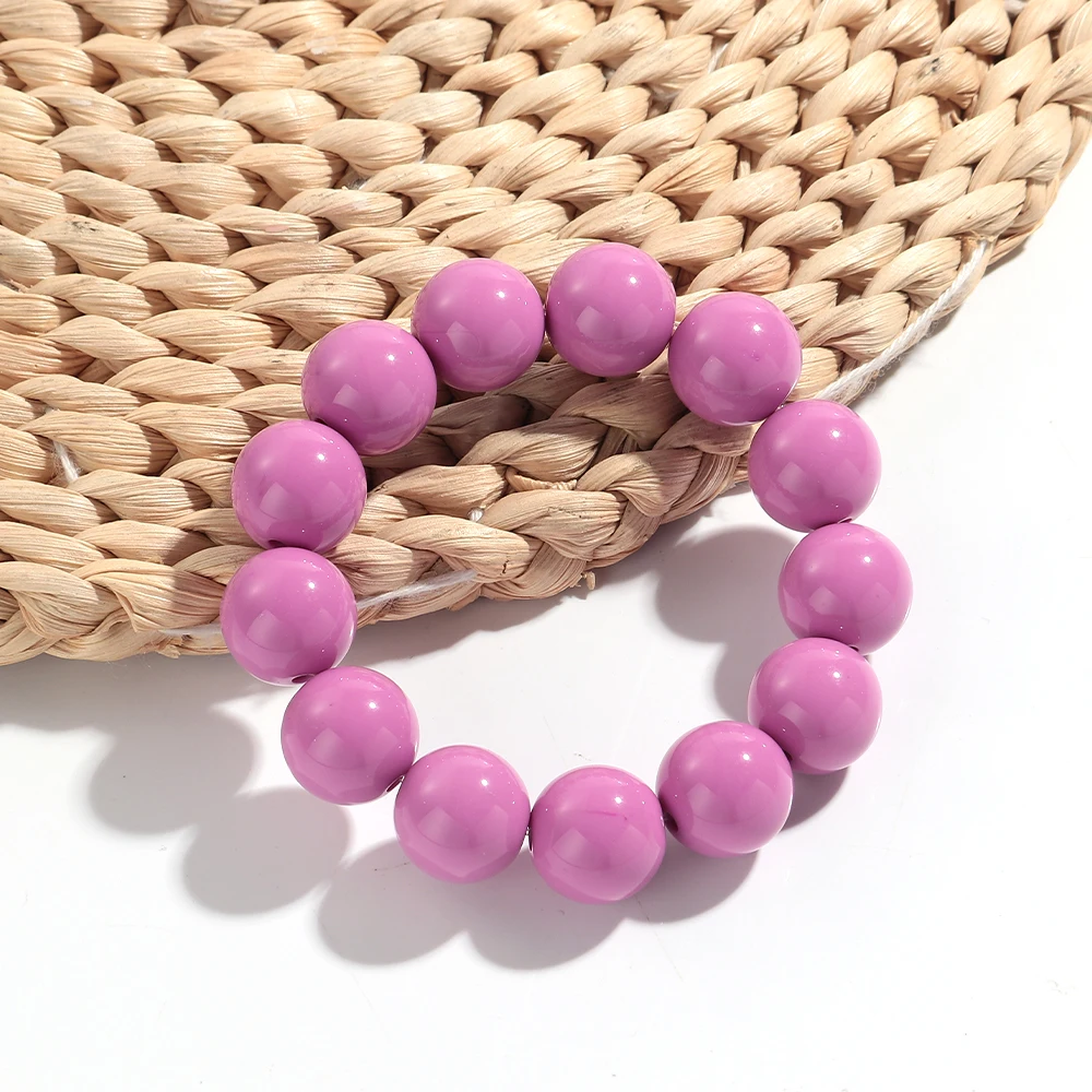 Bohomia Trend Acryl Ontwerp Geometrische Ronde Bal Elastische Armband voor Vrouwen Onregelmatige Kleurrijke Armbanden 2025 Sieraden