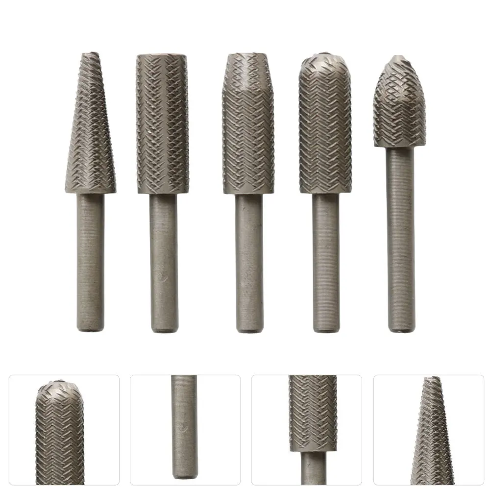

1Set Heavy Duty Steel Rotary Cutter File Set 5 Piece Grinding Head Kit for Drill Rotary Tool Use on Iron Welding Spot Wood