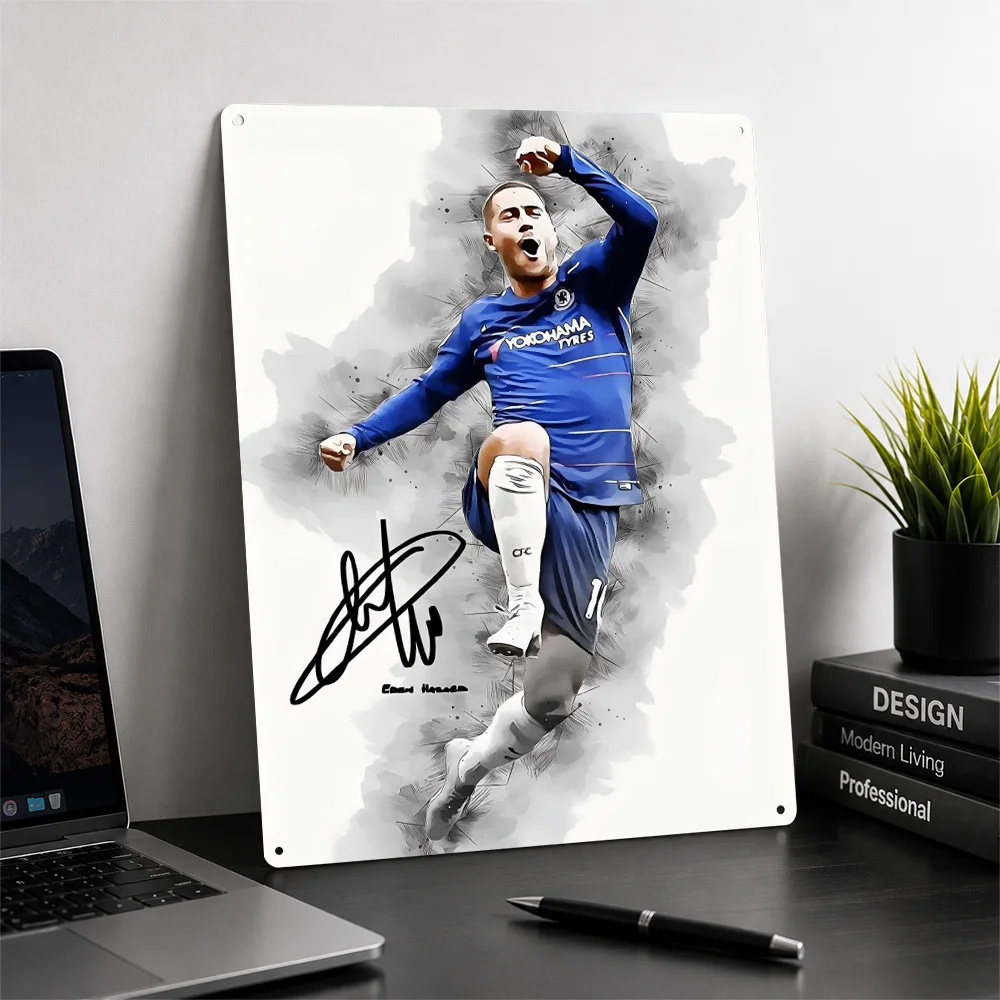 Eden Hazard Digital Painting Metal Poster Perfect Gift for Fans Lovers Customized Wall Art Metal Sign for Decor Luxury Wand Deko