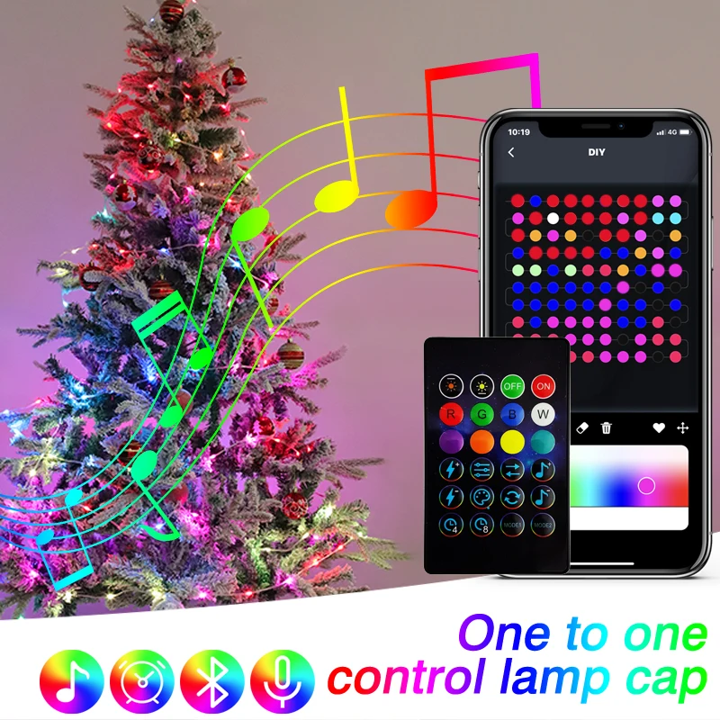 RGB Smart Bluetooth Outdoor LED Fairy Lights Led USB  5V App Control Waterproof Christmas Lights