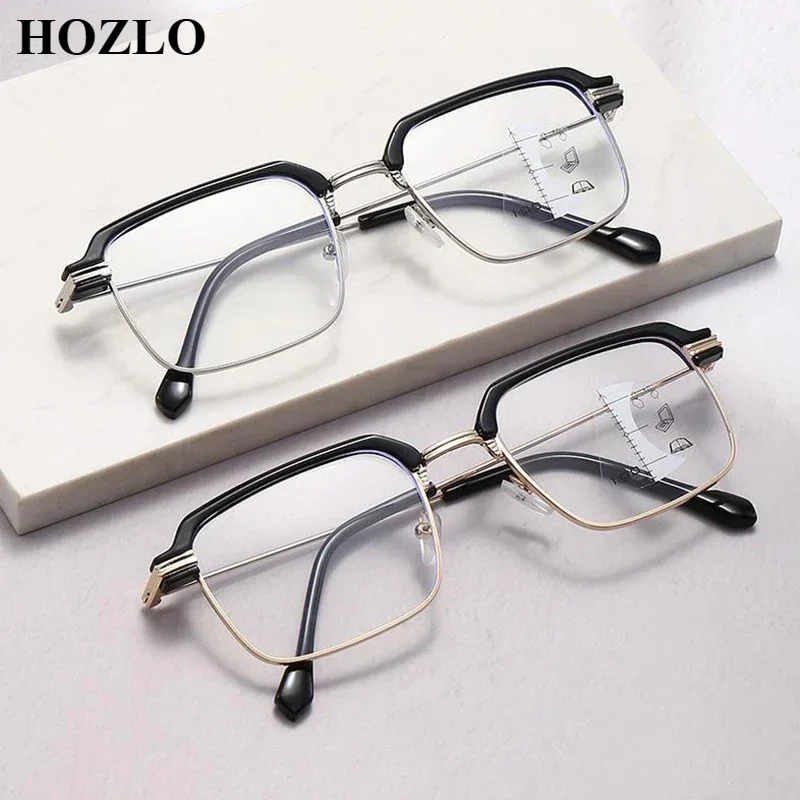 

Metal Frame Anti-blue Light Multifocal Reading Glasses Men Women Progressive Near Far Eyewear Ultralight Farsight Eyeglasses