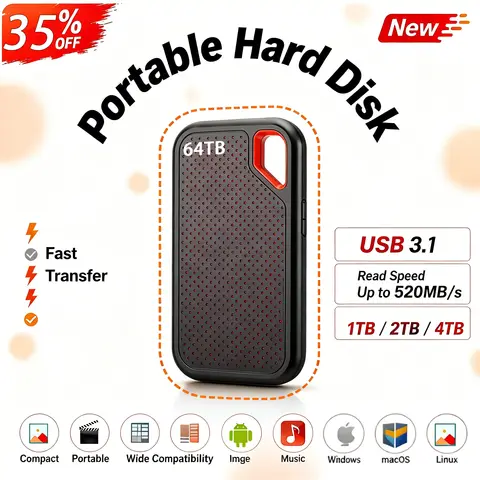 Entry Daily Use Portable SSD 1TB 32TB Small Size Powerful Performance For Ordinary Household Multimedia Storage