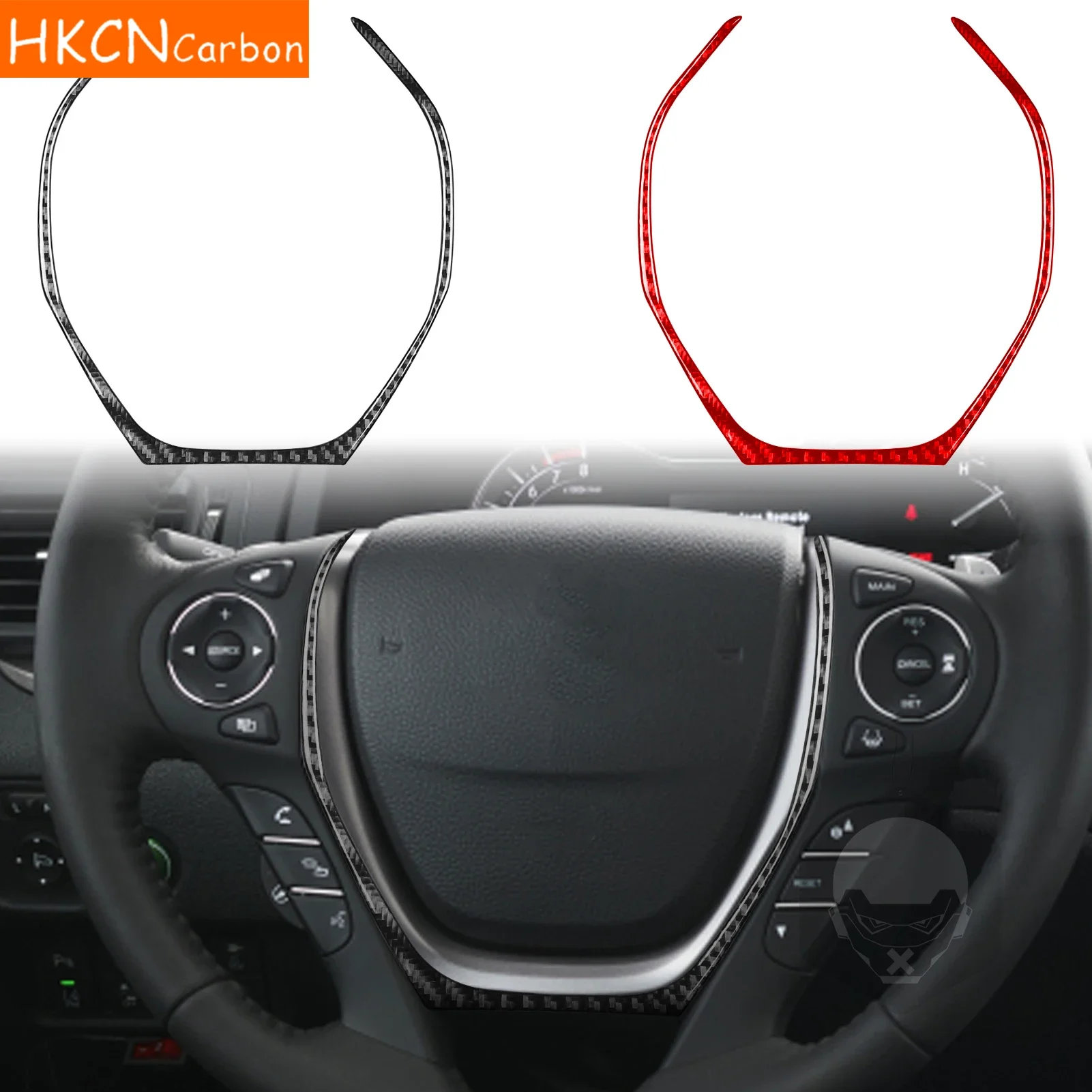 

Для Honda Ridgeline Pilot Паспорт Автомобильные аксессуары Углеродное волокно Рулевое колесо Верхняя кнопка Внутренняя отделка Модифицированная наклейка
