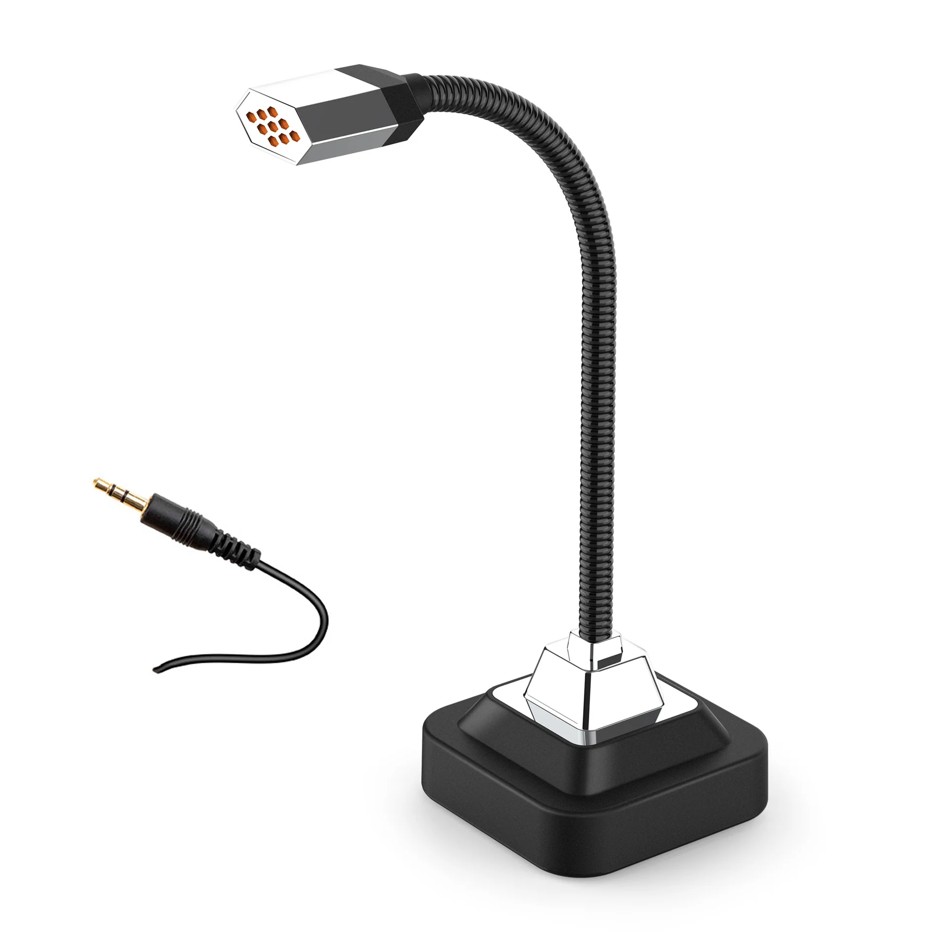 The New 3.5MM Interface Computer Microphone Metal Hose Microphone Is Suitable For Desktop Computer Office Gaming Microphone