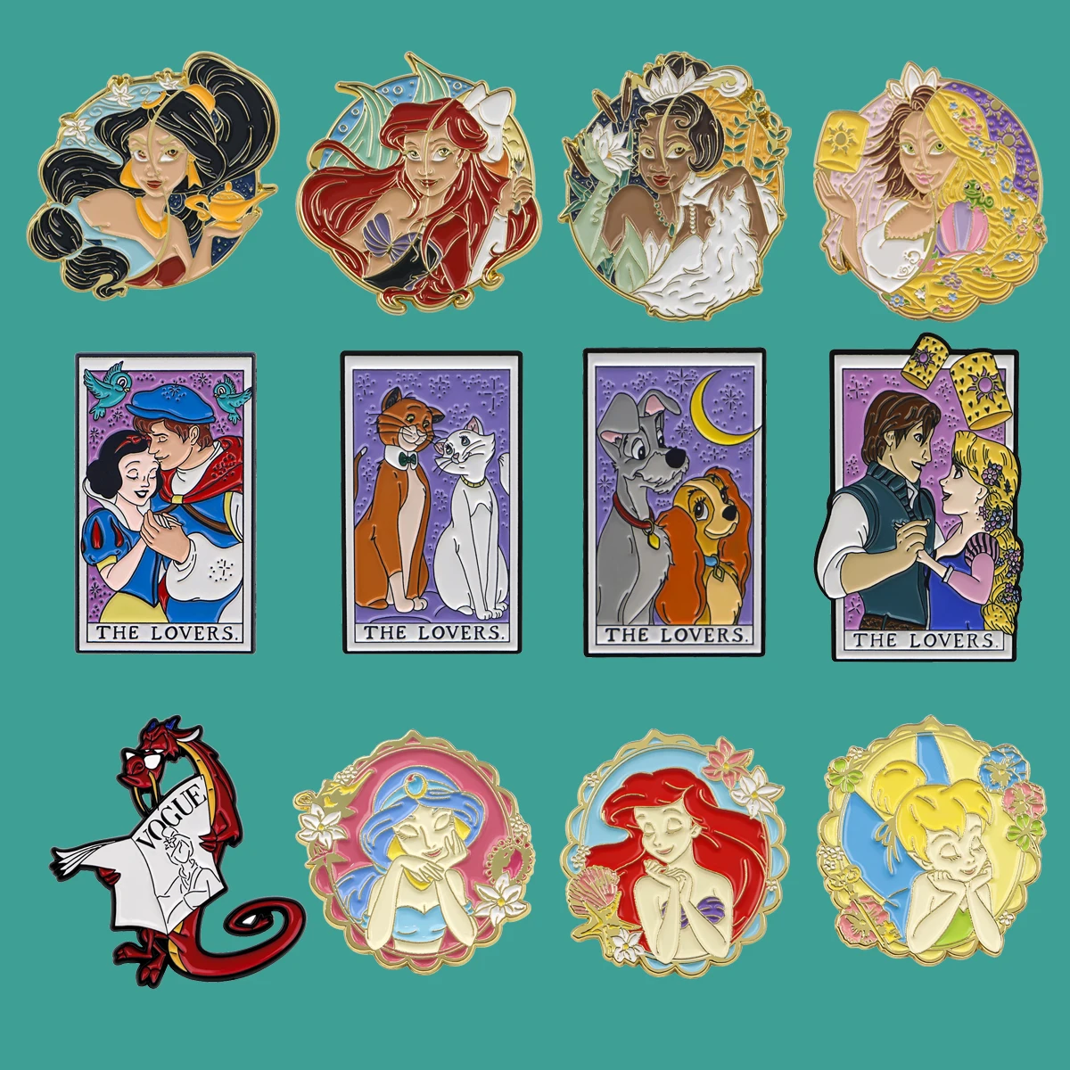 

Classic Princess Cartoon Series Enamel Pins Brooches For Cute Clothing Backpack Lapel Badges Fashion Jewelry Accessories Gifts