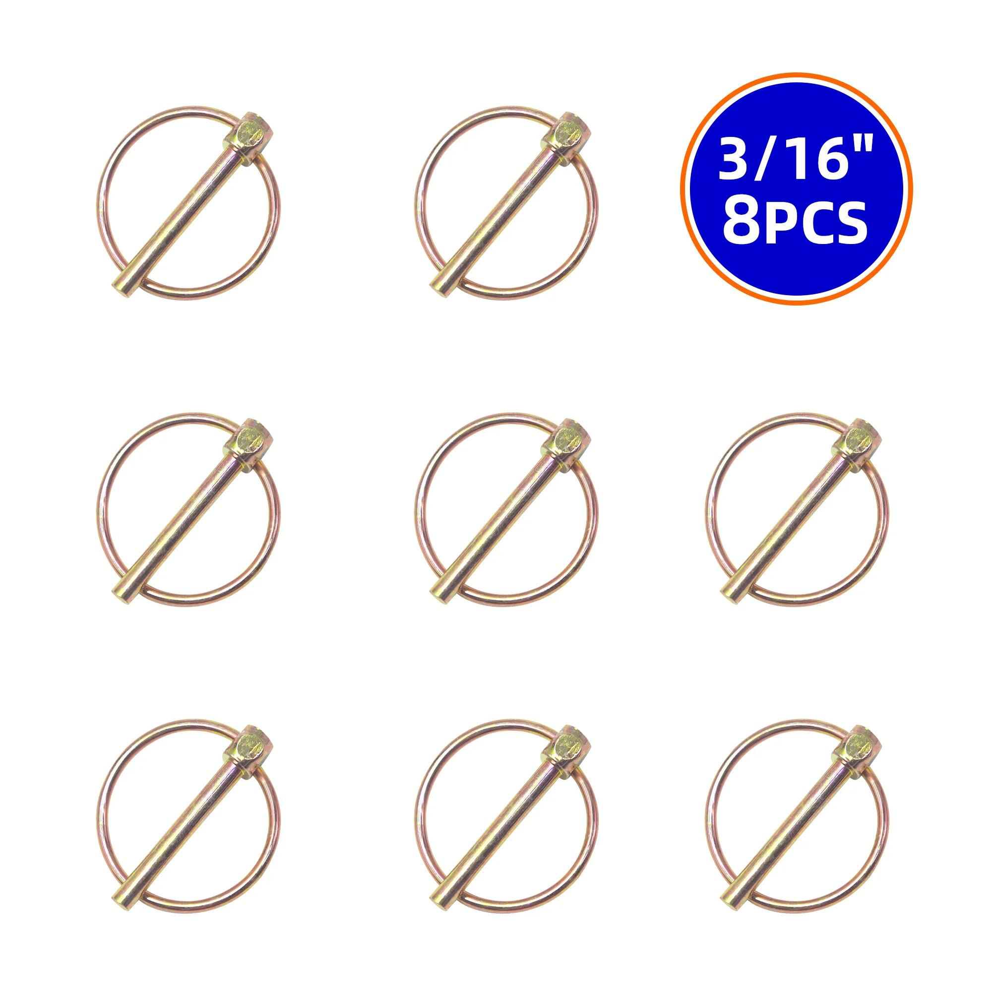 8PCS O-shape Lynch Pin Heavy Duty Steel Coupler Latch Ring Clip 1/4" 3/16" 5/16" 7/16" O Ring Round Arch Towing Hitch Hook Boat image 5