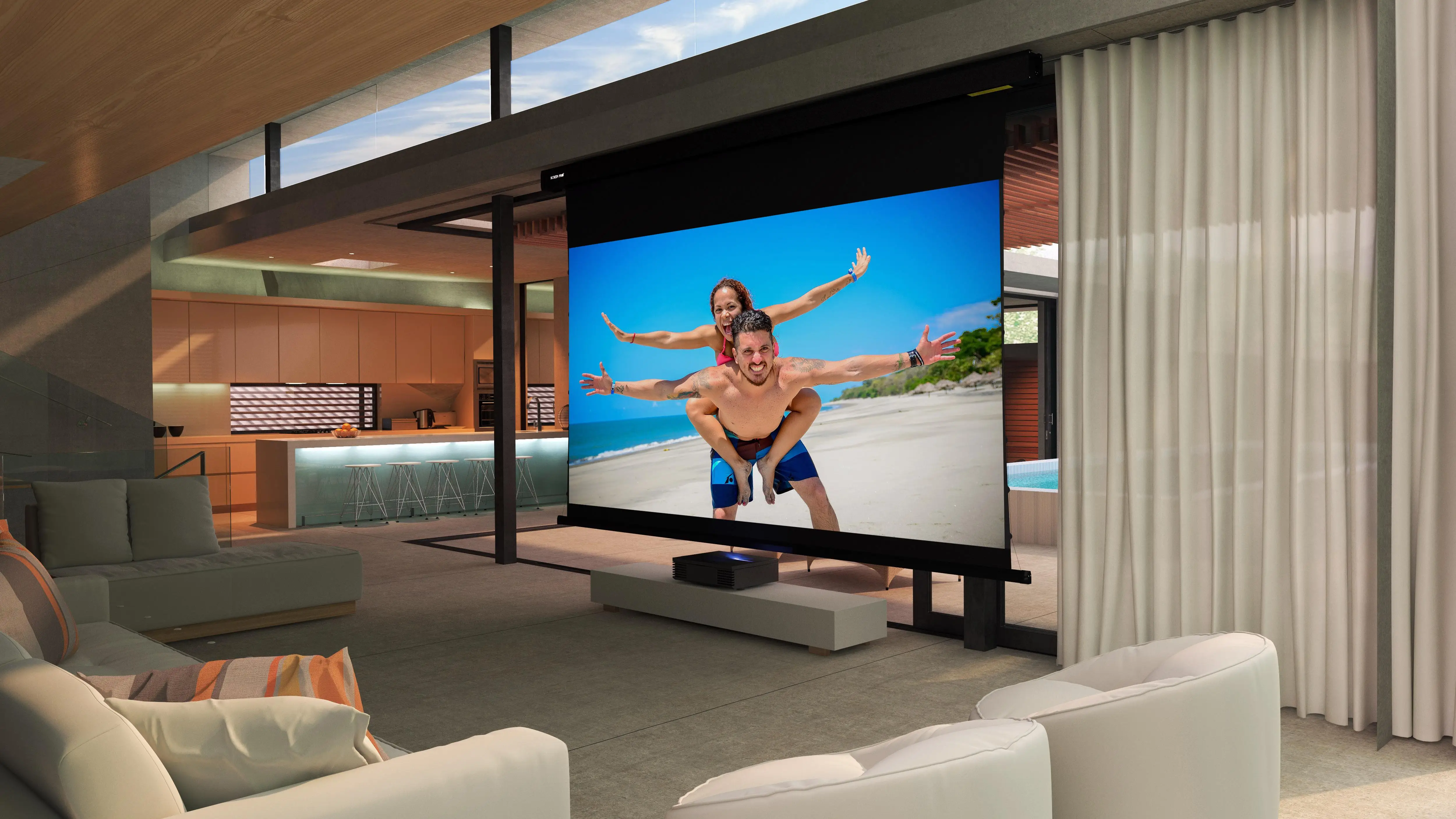 Nuovo schermo del proiettore elettrico a discesa UST ALR da 110 "schermo del proiettore home theater in cristallo PET per Xiaomi/Xgimi/Fengmi/vava 4K