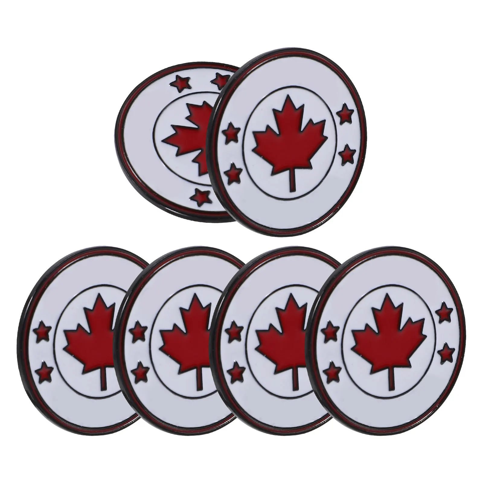 

6Pcs Canada Flag Brooch Pins Round Brooch Jewelry for Men Women Suit Scarf Shawl National Flag Lapel Patriotic Badge