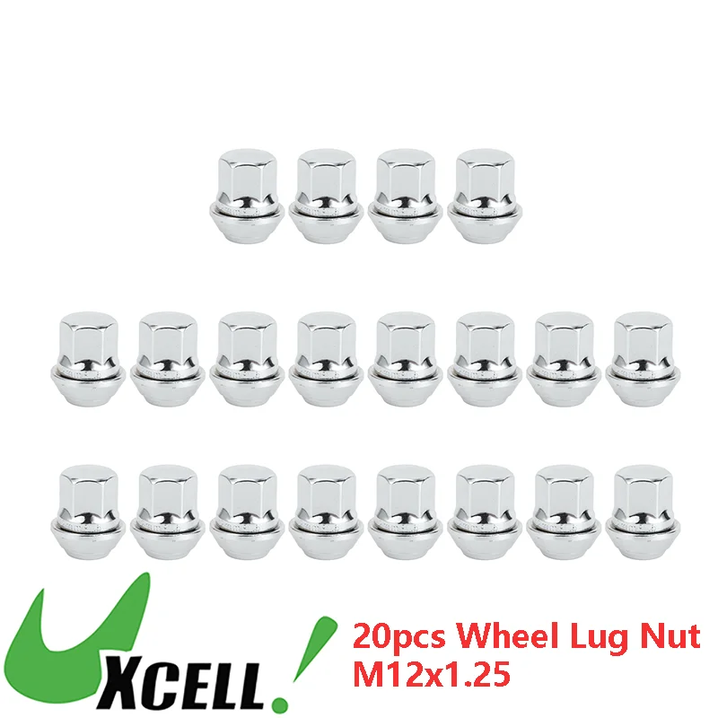 Uxcell 20 Pcs M 12X1.5 Wielwielmoeren Voor Autovoertuig Wiellugnuts Voor Ford B-Max Voor Ford Focus Rs Voor Ford Granada Consul