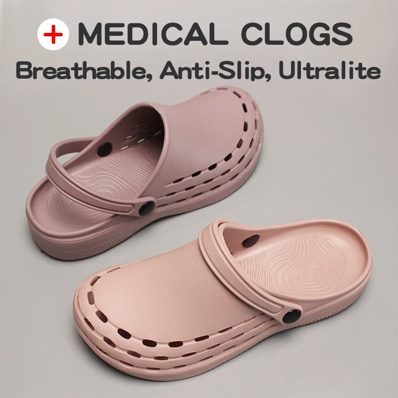 Doctor Nurse Clogs Ultra Light Dentist Scrub Shoes Non-slip Hospital Working Shoes Soft Medical Clogs Breathable Garden Slippers