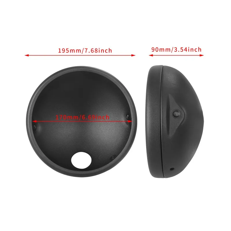 

Universal 7" Motorcycle LED Headlight Housing Shell Cover Bracket Retro Headlamp Lamp Mounting Base