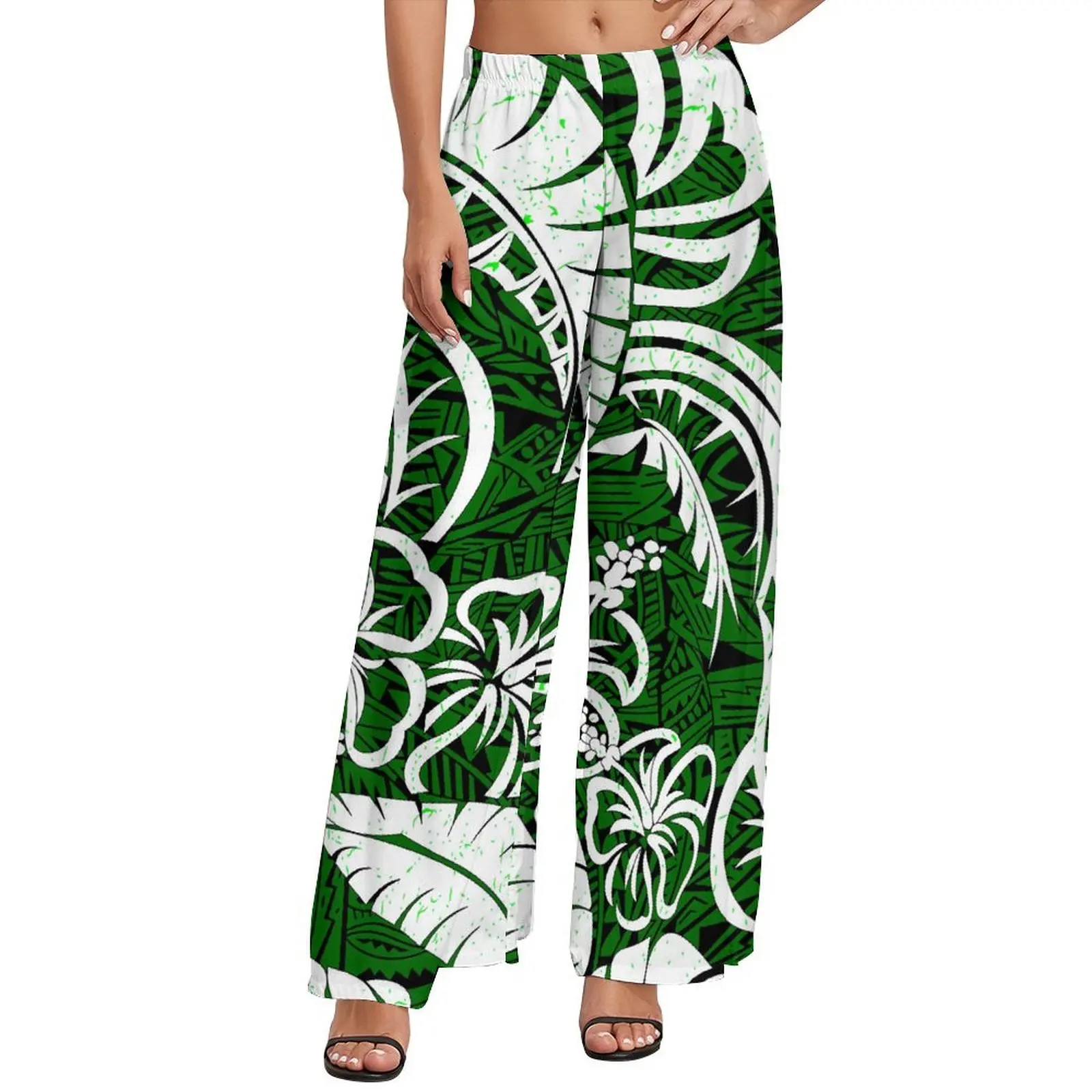 

Polynesian Ladies Straight Pants Custom Island Summer Soft Quality Fabric Nine-Point Pants Loose High-Waisted Pants 2024 New