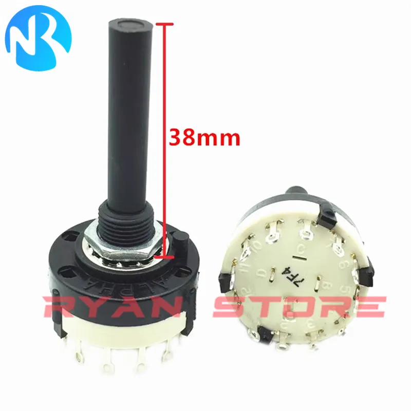 2PCS Plastic Rotary SR261 Band Switch 1Pole 12 Position Handle Length 38MM Axis Band Switch 261MM 1 2 3 4 Pole 12 6 4 3 Position