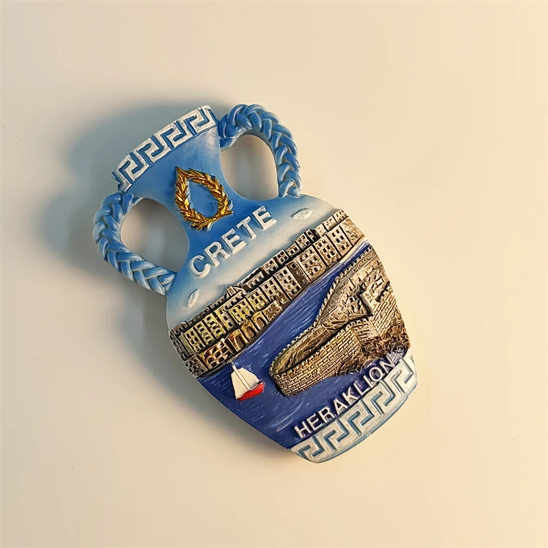 اليونان، جزيرة الخرسانة، العراقليون، إبريق الشاي الكلاسيكي، مجسمة ثلاثية الأبعاد، هدايا تذكارية للسياحة، لوحة من الراتنج، مغناطيس الثلاجة ﻿