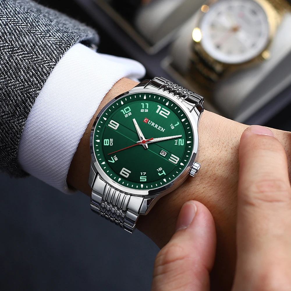 CURREN 8411 Watch Men\'s Luxury Brand Large Military Sports Watch Stainless Steel Simple Luminous Men\'s Clock Relogio Masculino