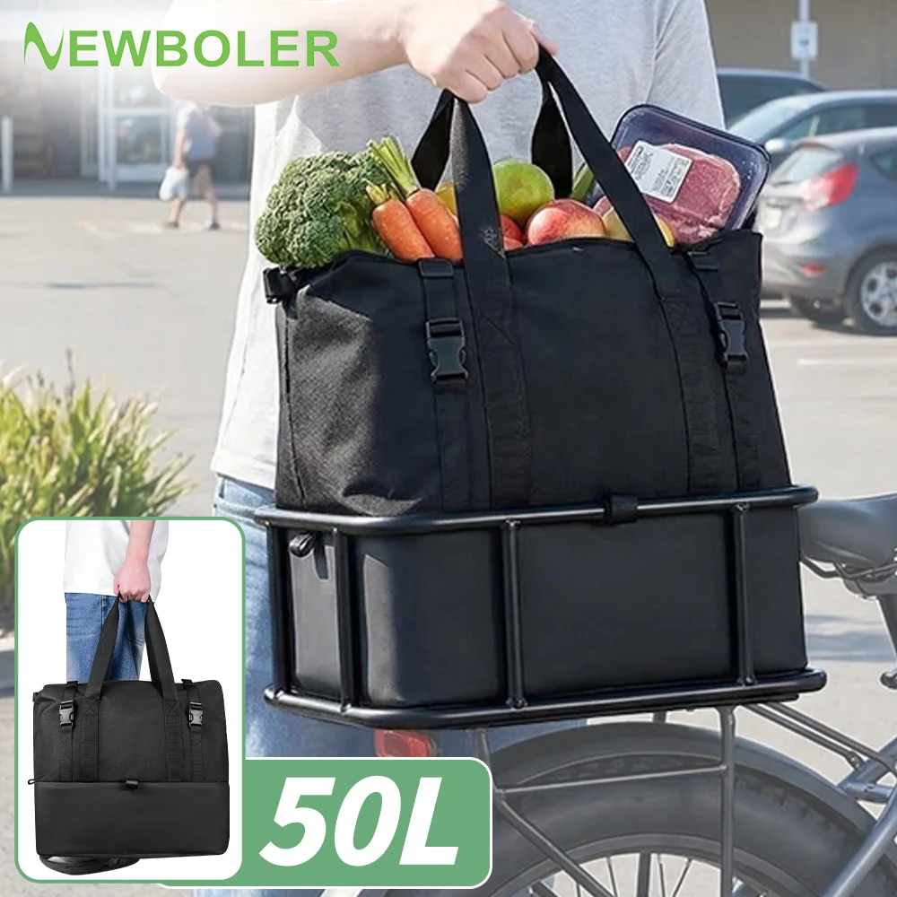 Rear Bike Basket Bicycle Cargo Rack Bag With Handle Large Capacity Fron E-Bike Basket Bike Baskets for Outdoor Travel Shopping