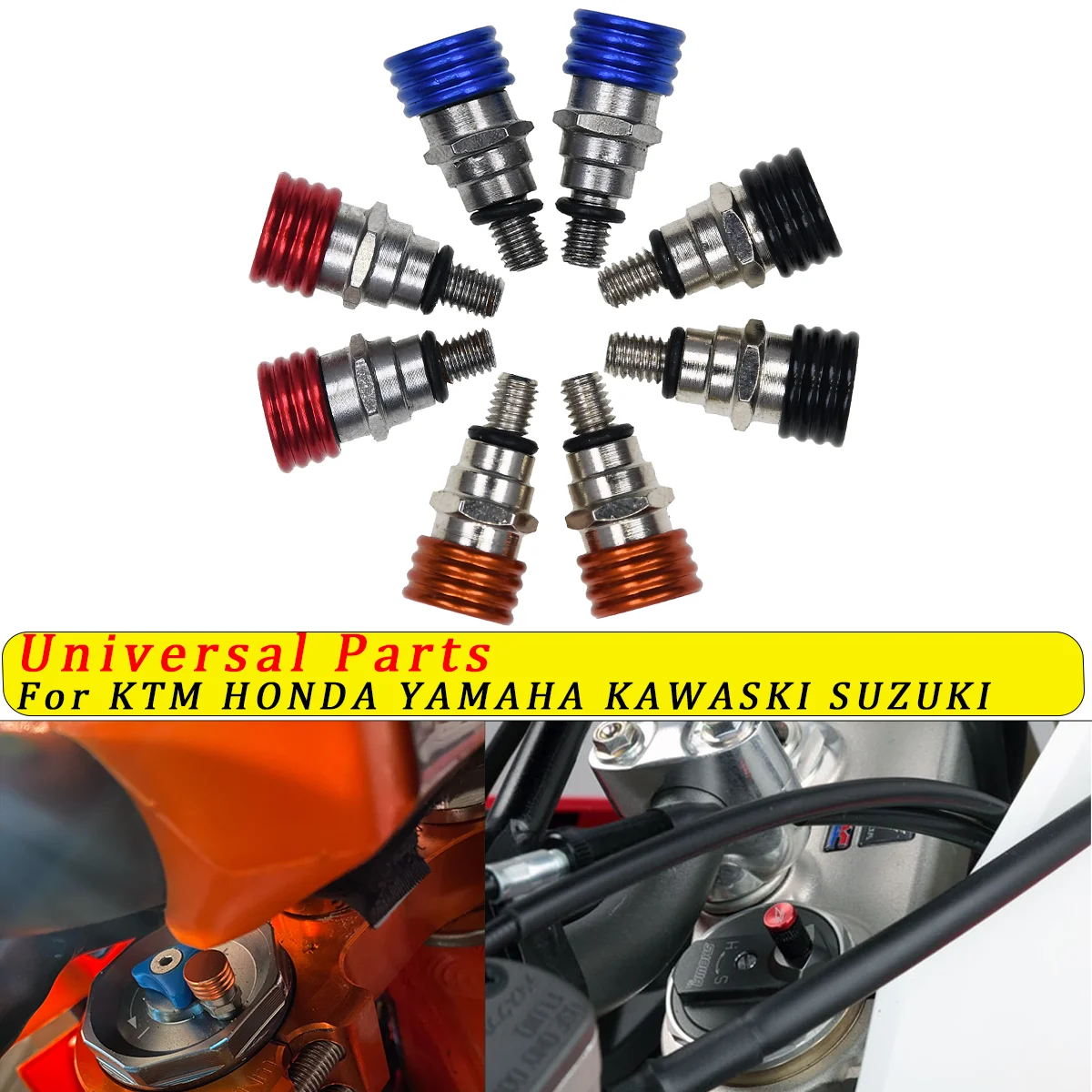 

M5/0.8mm M4/0.7mm Fork Air Bleeder Pressure Relief Valve For Honda Kawasaki Yamaha Suzuki CR CRF YZ YZF WR Motocross Motorcycle