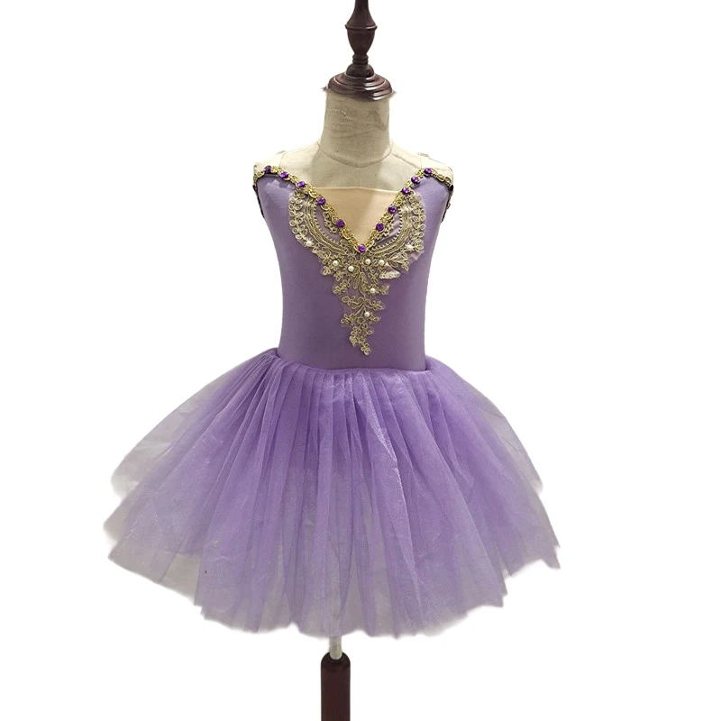 Girls Ballet Tutu Dress Child Gymnastics Ballet Dresses Ballerina Dance Stage Performance Costume Princess Birthday Party Dress