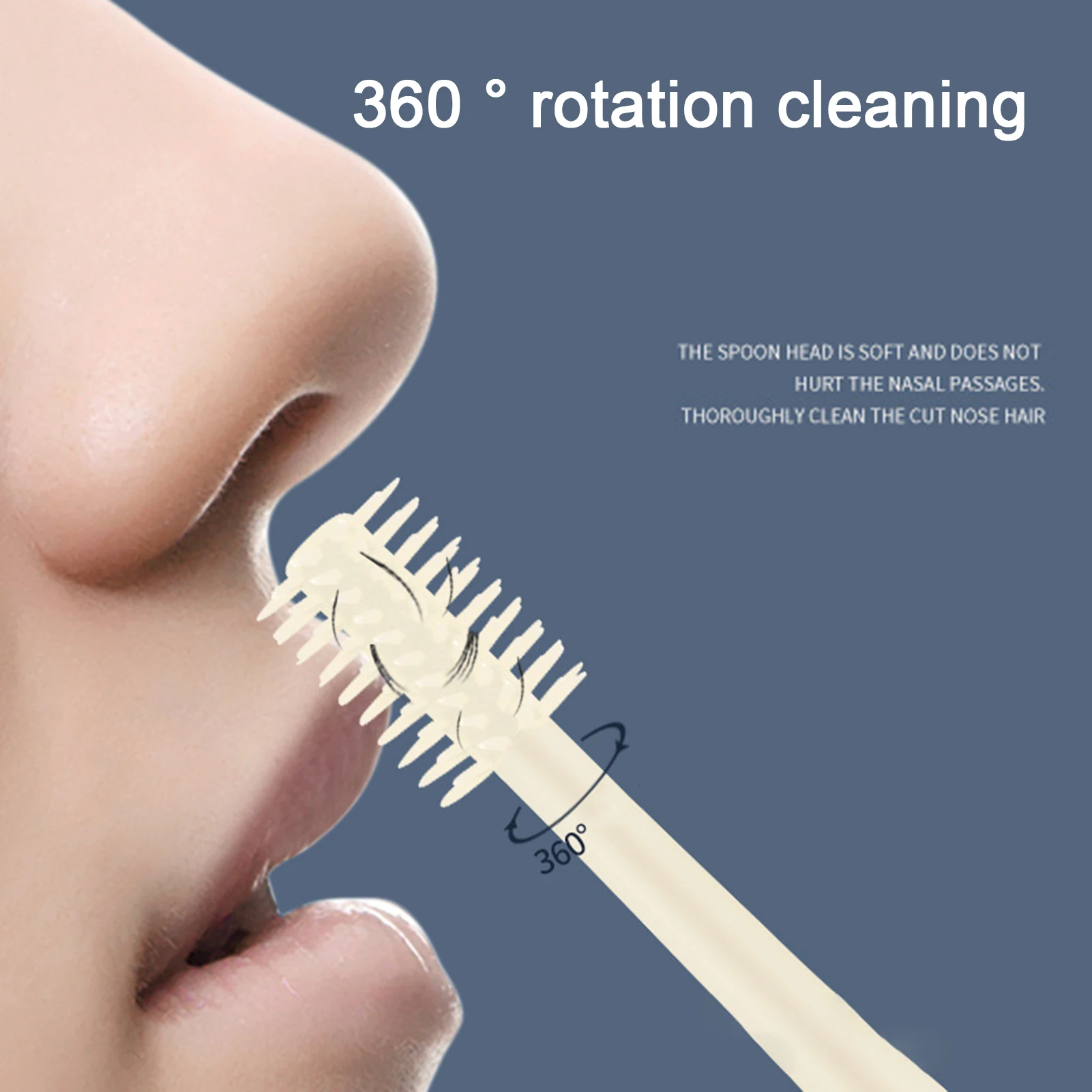 Double-End Nose Hair Trimmer,360° Rotating Nose Hair Razors,Multipurpose Reusable Nostril Cleansing Trimming Tool,for Daily Use