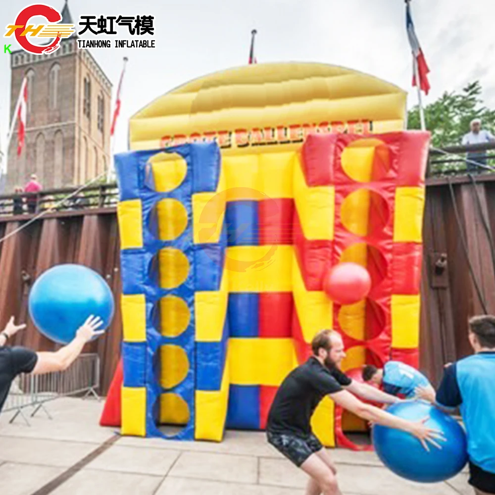 

Free Door Ship 5x3x5mH Giant Inflatable Basketball Toss Connecting Carnival Game Challenge Sport Toys for Sale