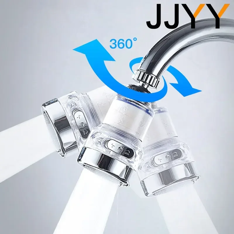 

JJYY Rotary Faucet Nozzle Sprayer 360 Degree Home Tap Water Shower Saving Kitchen Faucet Accessory with 3 Water Modes