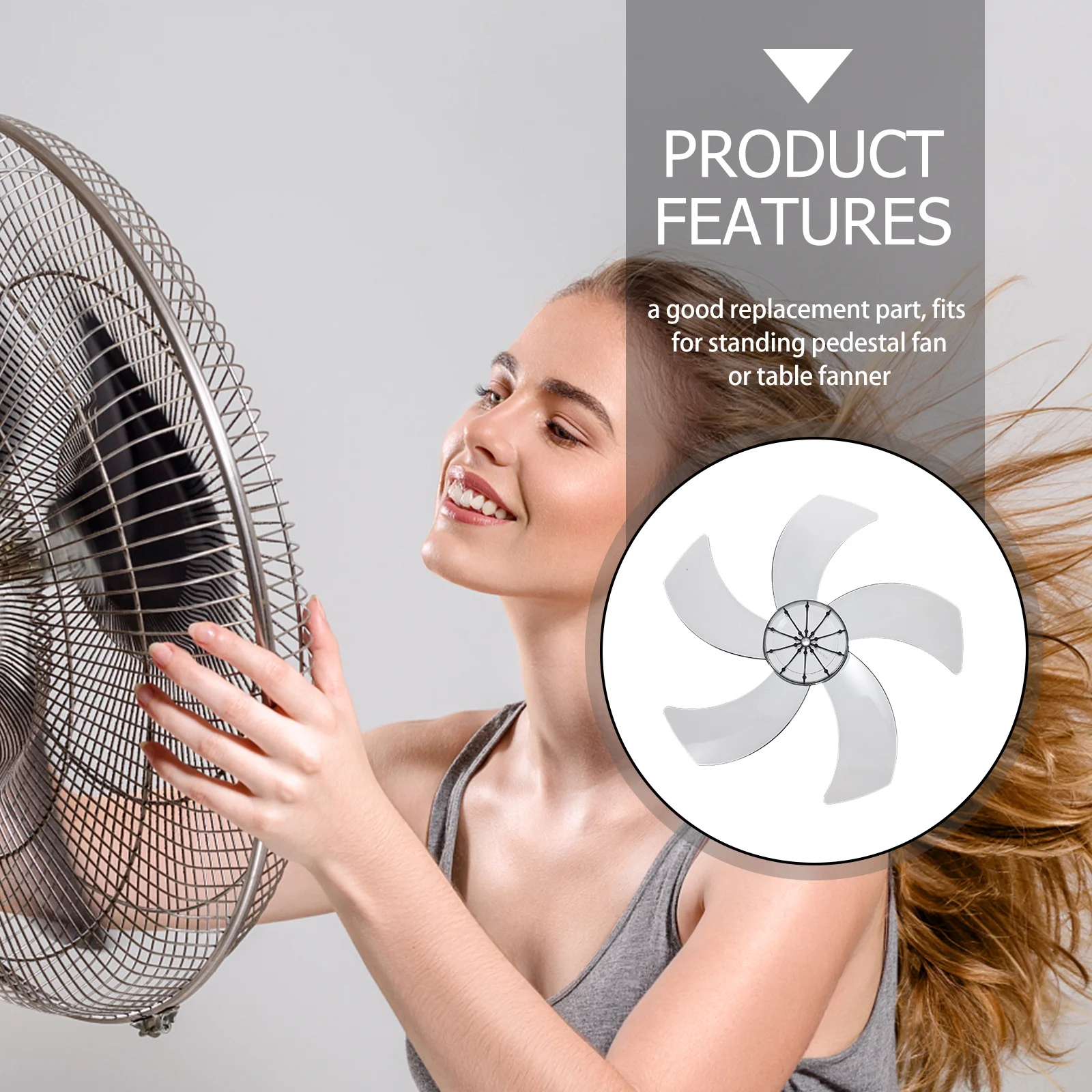 

Electric Fan Blade Transparent Black Blades Replacement Pedestal Leaves for Standing Bracket Simple Structure Plastic Universal
