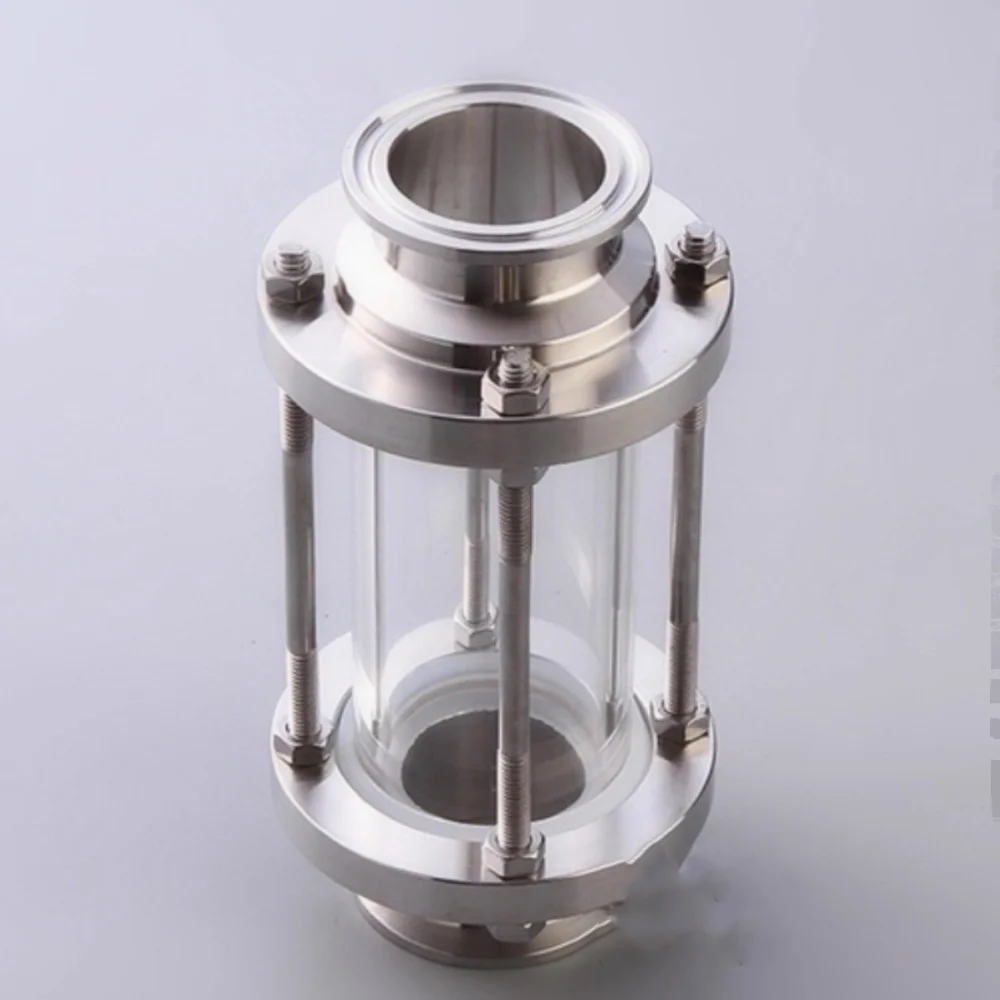 

Clamp Φ45Φ51mm OD64mm Glass Tube Sight Glass Flow Sight Glass Diopter For Distillation,Pipeline Sight Glass SS304 Sanitar