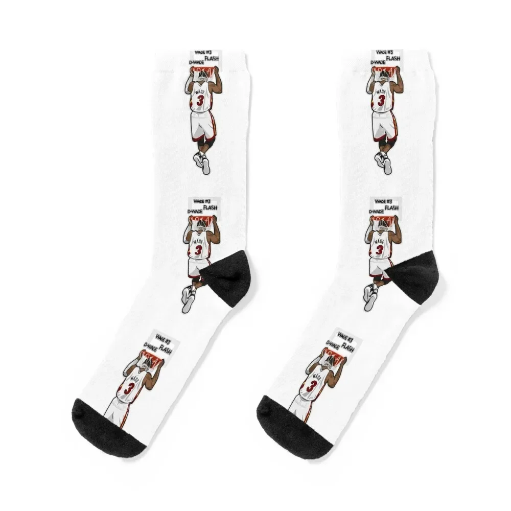 

Dwyane Wade Cartoon Style Rim Hang Socks happy Thermal man winter Men's Socks Women's