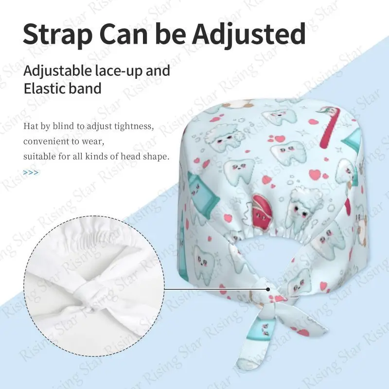 Dental patterns Nurse Solid Hat Cap Operating Room Hat Female Doctor Hats Stomatology Button Cap Dustproof ICU Nurse Hat