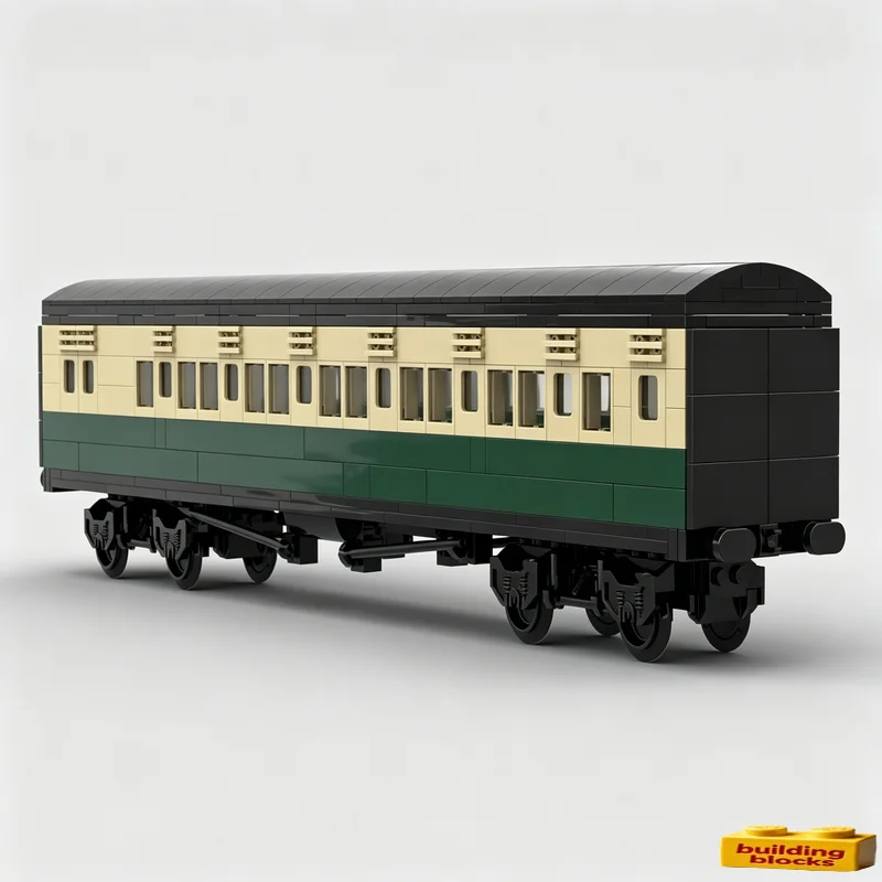 636PCS MOC Express Brake Coach MK1 Passenger Train Car Model Custom Puzzle DIY Creative Assembly Blocks Collector Display Gift