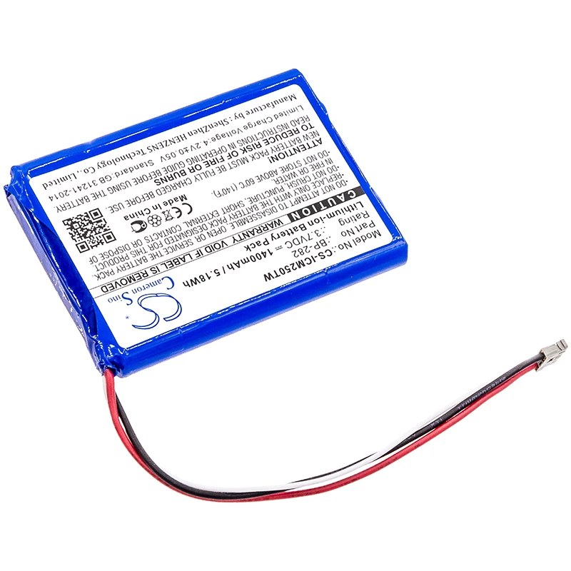 CameronSino Two-Way Radio Battery 3.7V/1400mAH BP-282 for Icom IC-M25