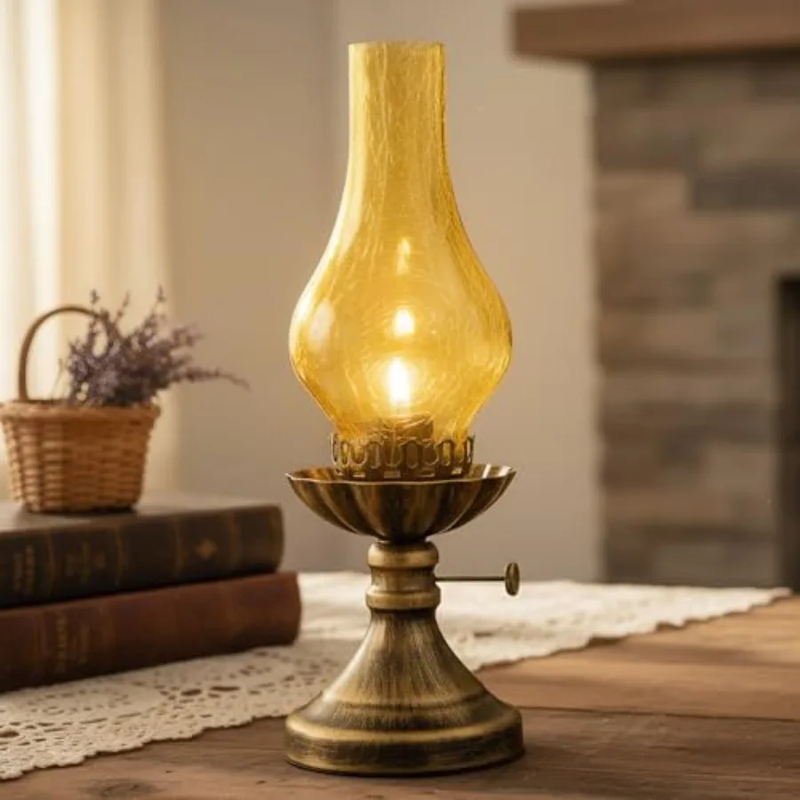 

Rustic Lamp, Retro Bedside Lamps with Glass Lampshade, Suitable for Bedrooms, Living Rooms, Bars, Restaurants, Farmhouses, Kitc