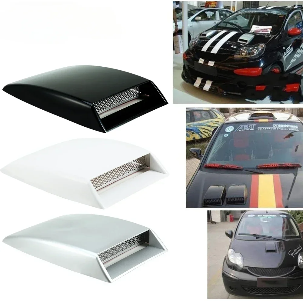 1Pcs Universal Car Decorative Air Flow Intake Hood Scoop Bonnet Supply Vent Sticker Cover Hood Universal Car Accessories