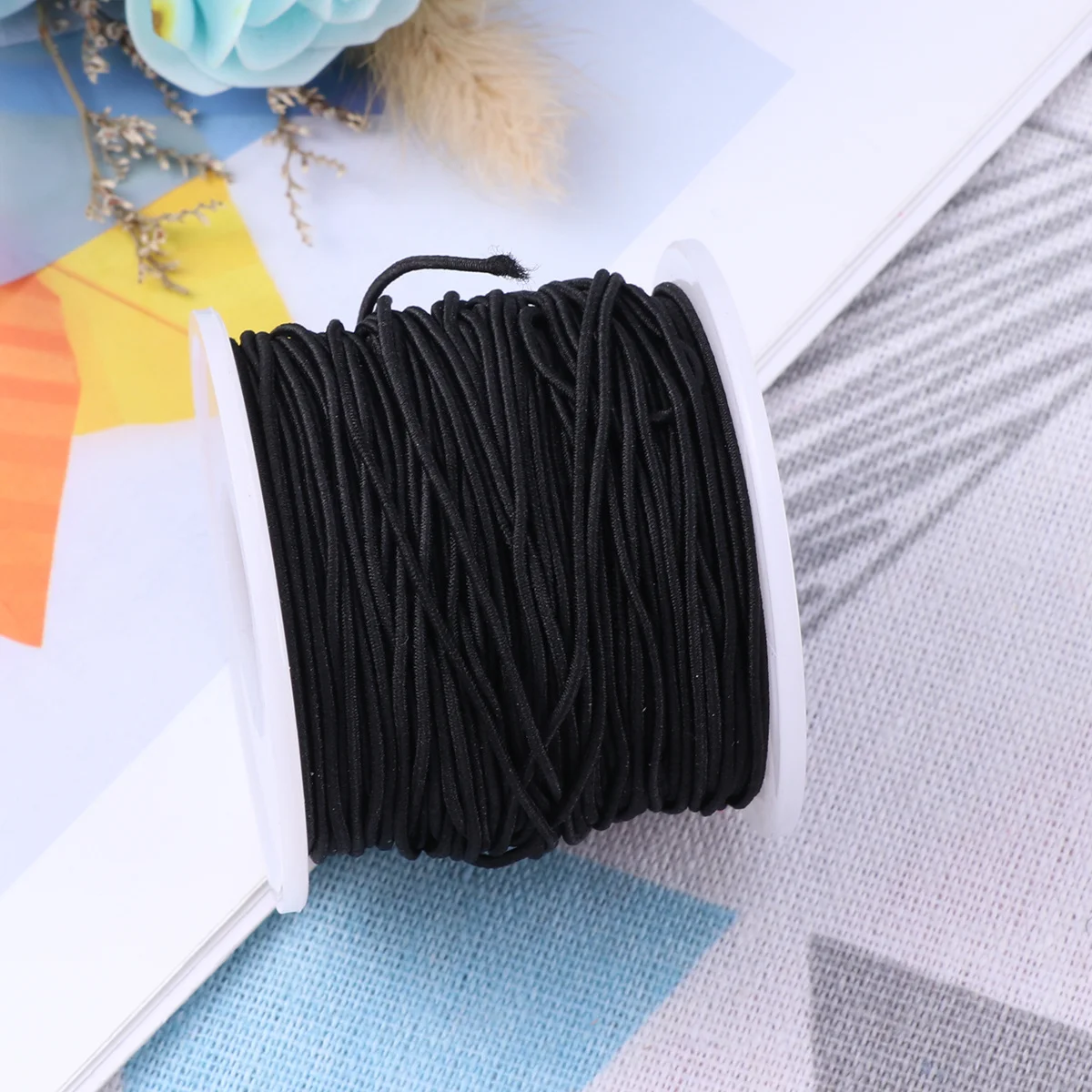 

50m Elastic Line Strong Beading Cord DIY Jewelry Making Crafts Supplies Vibrant Elastic Rope for Bracelets Clothes