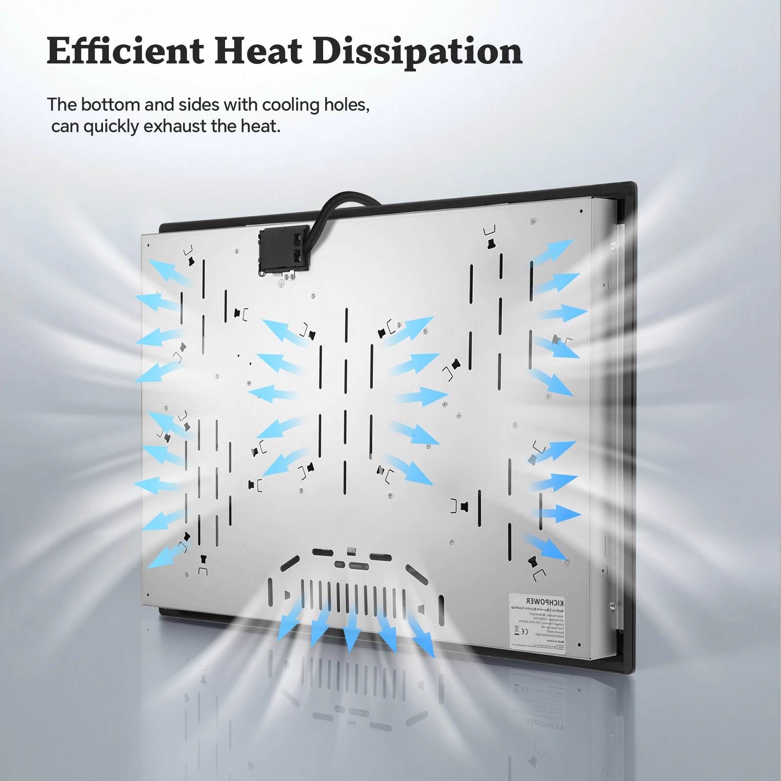 KICHPOWER 77 cm 5-Zonen-Elektro-Keramikkochfeld 8500 W mit Touch-Steuerung und Sicherheitsschloss – Detail 11