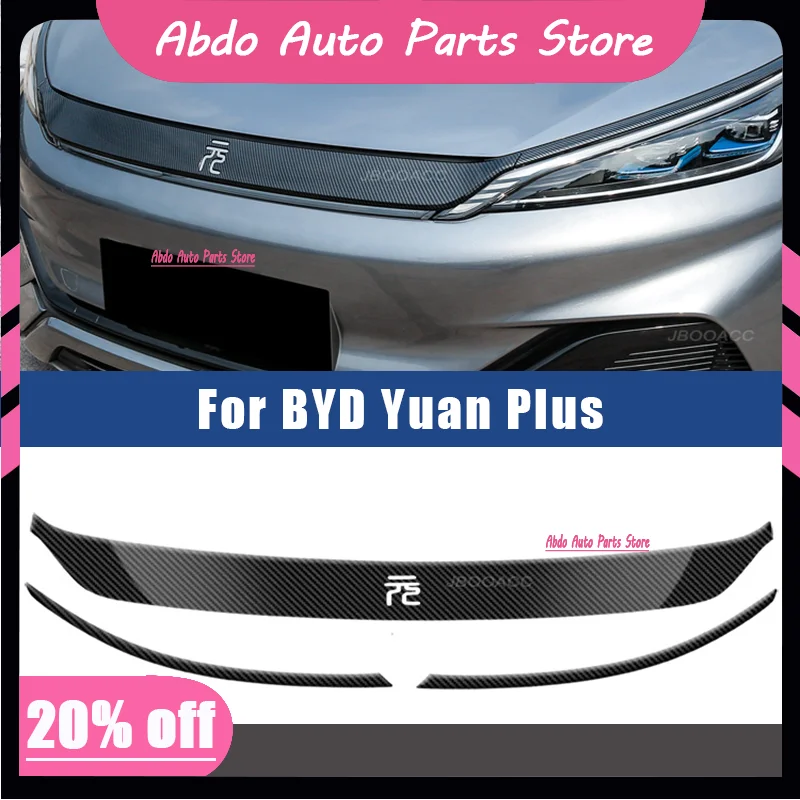 Abdo 3Pcs/set For 2022 BYD ATTO3 Yuan Plus Black Warrior Front Face Trim Strips Grille Trim Strips Car Front Bumper Modified Ext