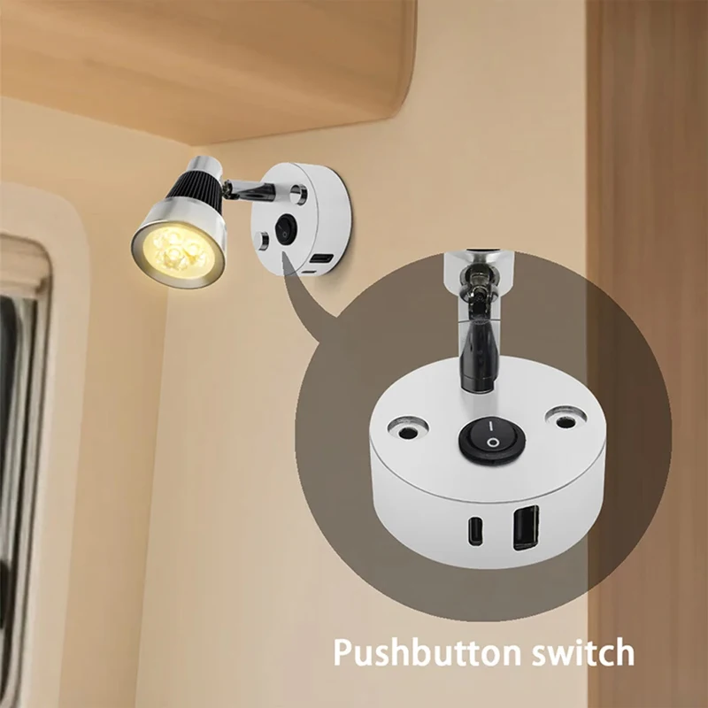 

12 В светодиодные внутренние лампы для чтения, переключатель для кемпера, лодки, портативная автомобильная лампа для интерьера, автофургон, автомобильные аксессуары