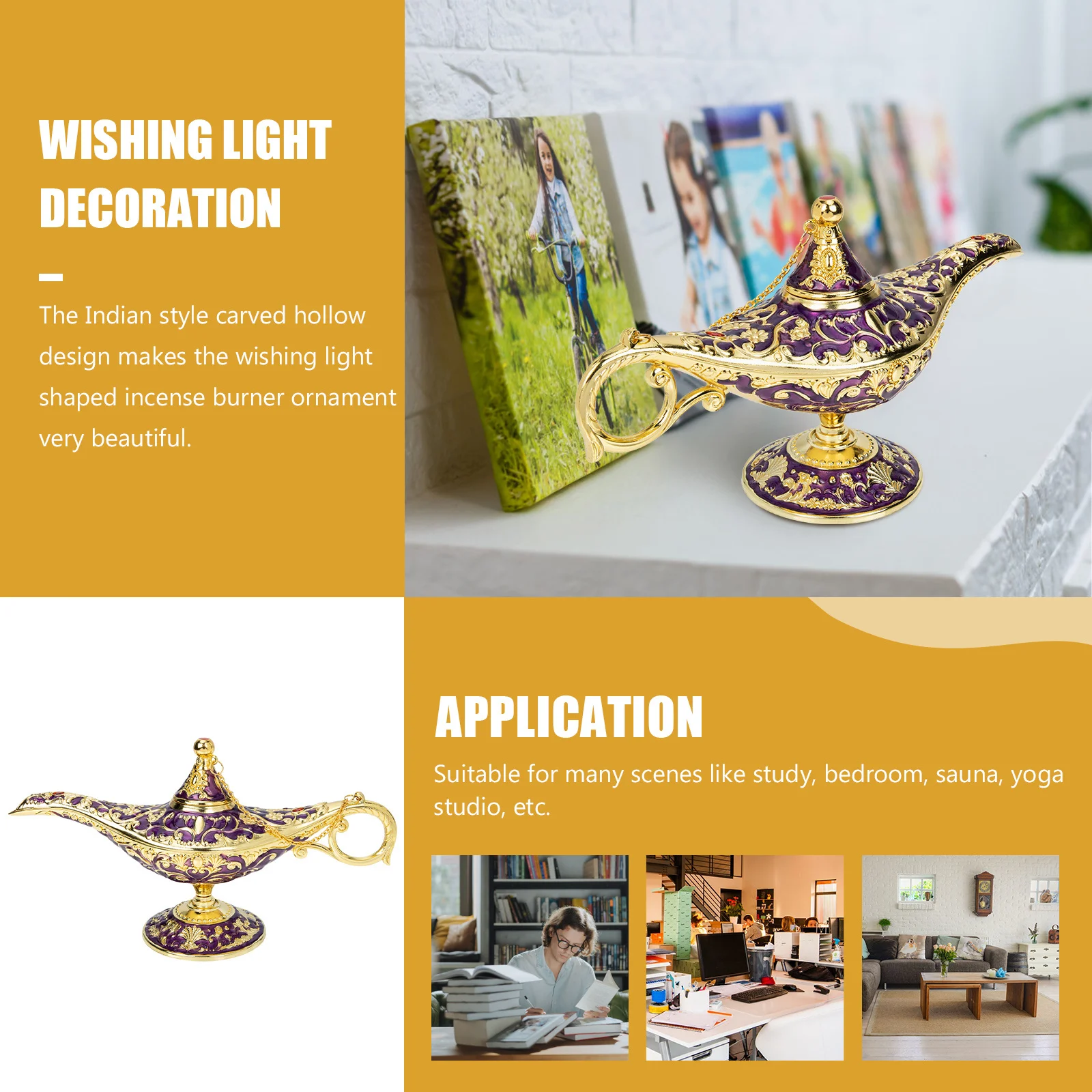 النمط الهندي منحوتة الجوف سبائك الزنك العطرية مبخرة زخرفة للمنزل ديكور ضوء ديكور حفل زفاف الديكور سطح المكتب #6