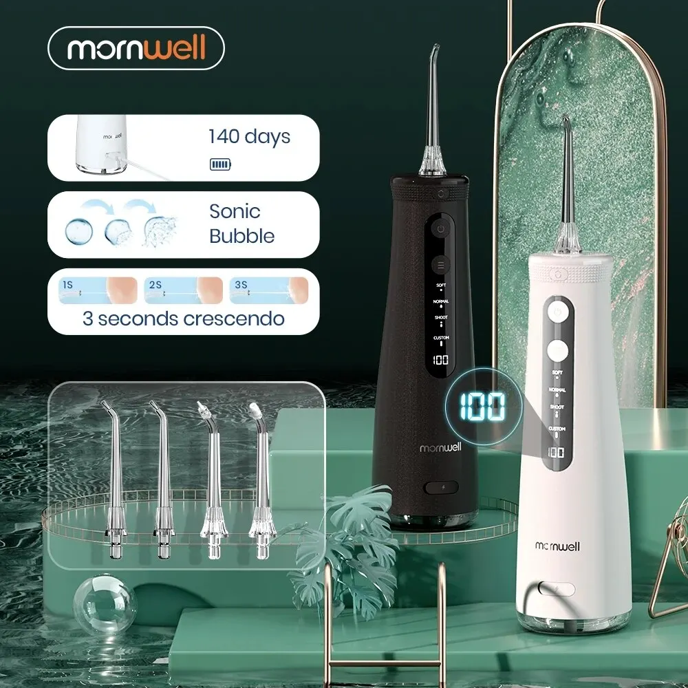 Mornwell F32 Oral Irrigator Dental Teeth Whitening Home Appliance Sonic Water Flosser 280ML Tank Teeth Cleaner Dental Water Jet