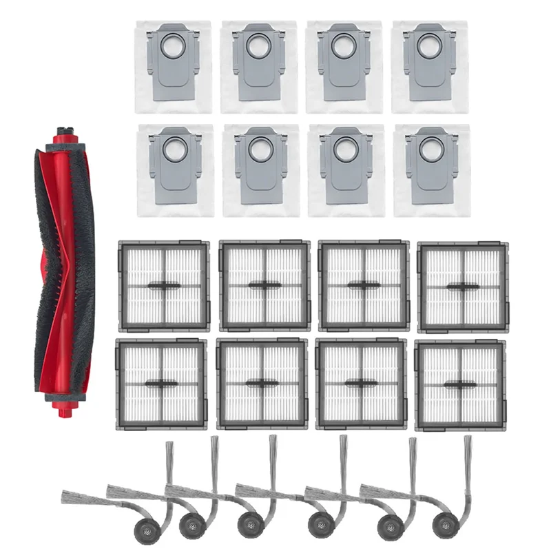 A02V-23 قطعة فرشاة جانبية دوارة مرشح HEPA وسادة كيس لجميع الغبار ل Roborock Q10 PF/Q10 PF + ملحقات روبوت الكناس