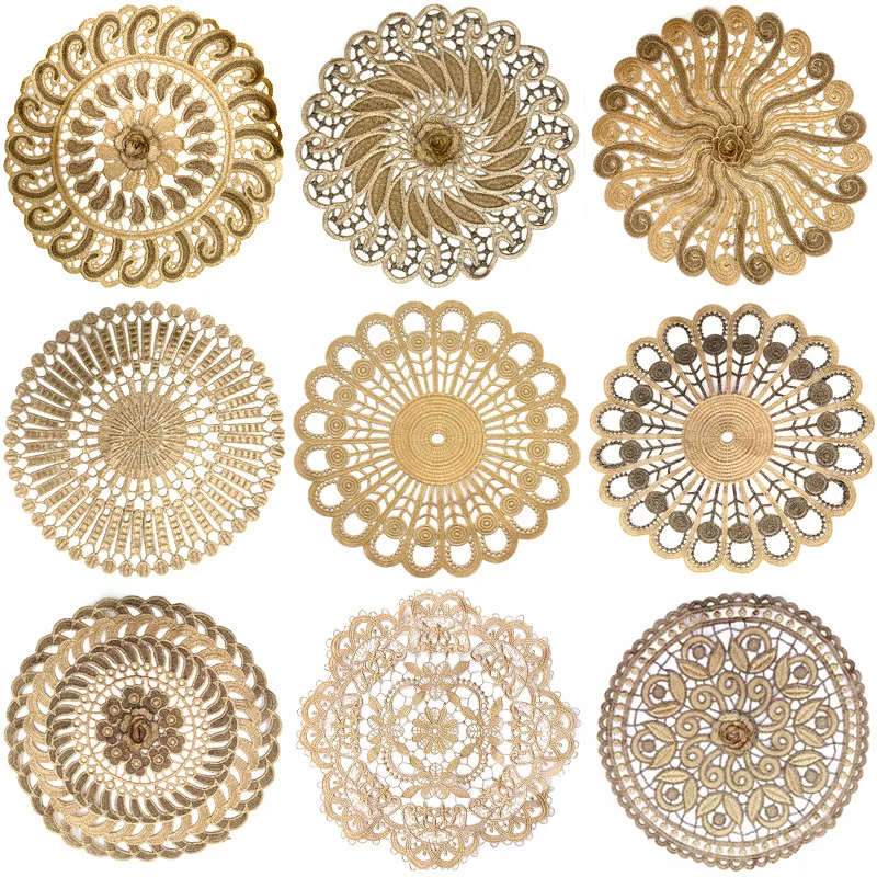 Round Placemats Non-slip Placemats Suitable for Table Decoration Accessories Kitchen Placemats Coffee Coasters Party Dinner