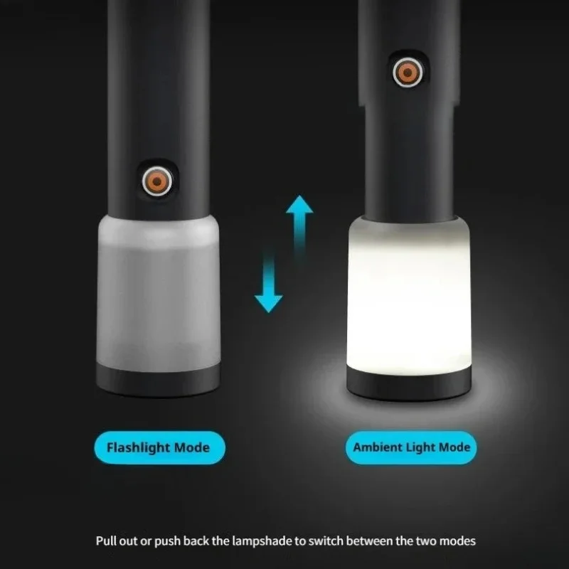 JIMIHOME Multi-function Rechargeable Flashlight Super Bright Pocket Handheld LED Torch 4 Light Modes IPX4 Waterproof JM-G3801