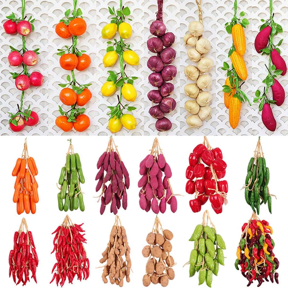 1 PCS Simple Artificial Vegetables Creative Simulation Food Decoration Exquisite Fake Chili skewers Ornaments