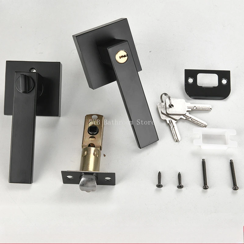 door-handle-lock-square-channel-privacy-mask-indoor-bedroom-bathroom-lock-household-lock-black-door-handle