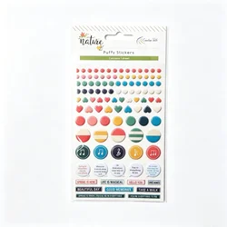 Creative Path Scrapbooking Puffy Deco Stickers Round Words Love Heart Small Mini Puffy Stickers For Journaling Phone Case Laptop