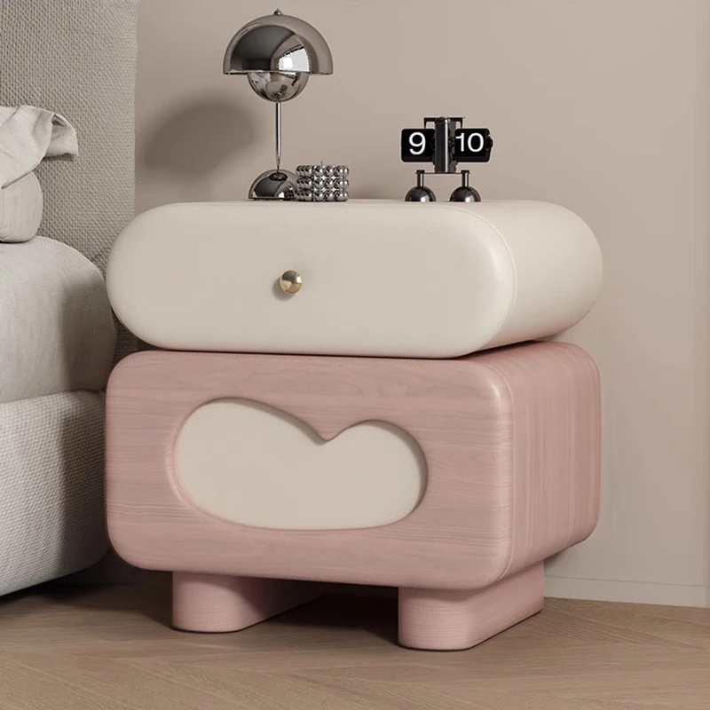 Armadi carini Comodino Cassetti Camera da letto in legno Comodino portaoggetti ad angolo Nordico basso economico Mesa De Cabeceira Mobili per la casa