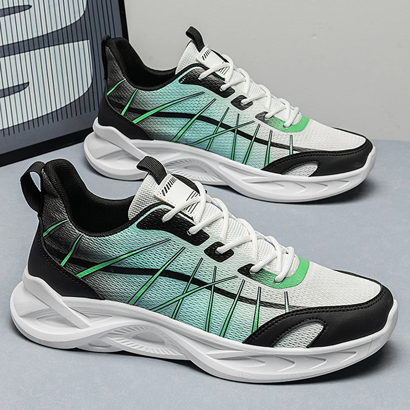 

Men's Sport Shoes Mesh Gradient Breathable Summer New Style Student Casual Running Shoes Comfortable All-Match Lightweight