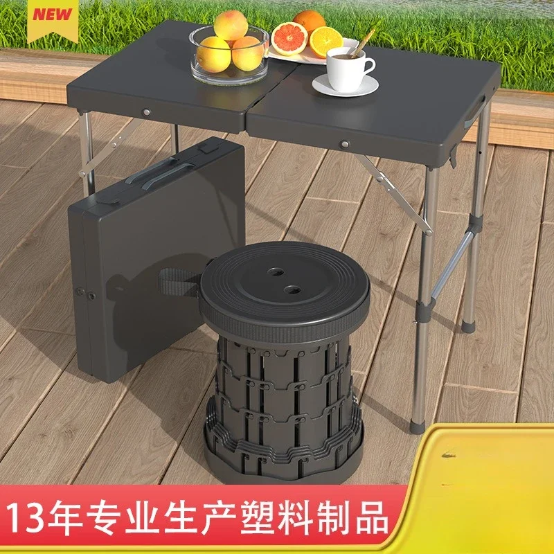 Selling Night Market Stall Tables Plastic Outdoor Camping Portable Folding Table and Chair Set