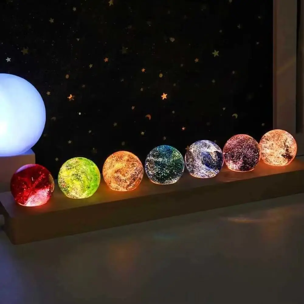 New Colorful Glass Ball Beads Seven Star Formation Fantastic Style Planets Ball Luminous Home Decoration Birthday Gift